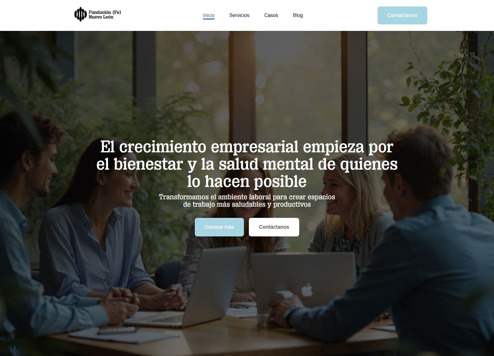 Página principal de Fundación Fe Nuevo León