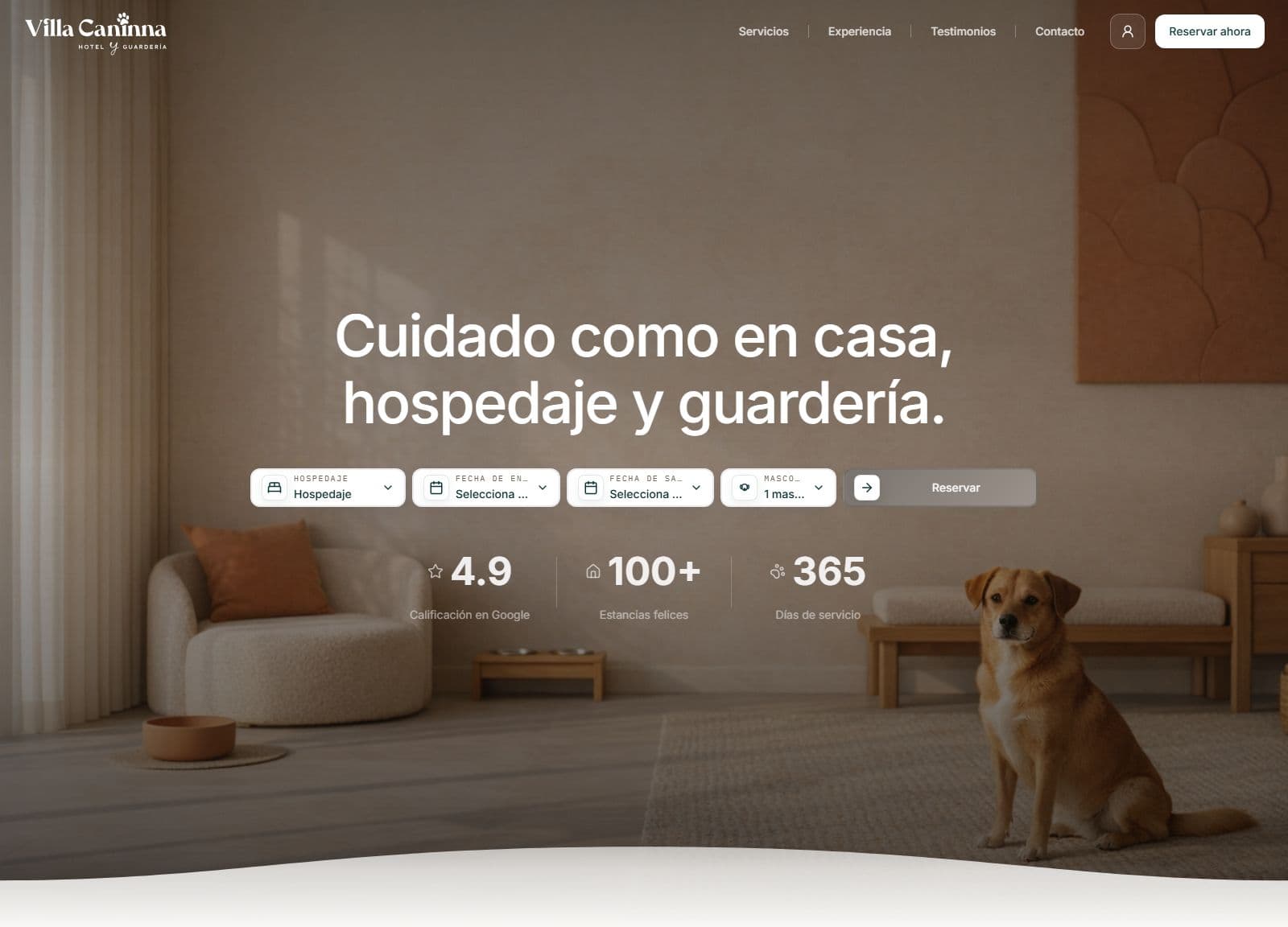 Captura de la página principal de Fundación Fe Nuevo León