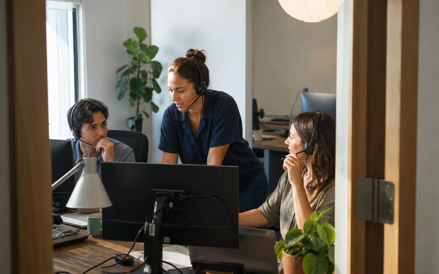 Equipo de soporte coordinando conversaciones de distintos canales